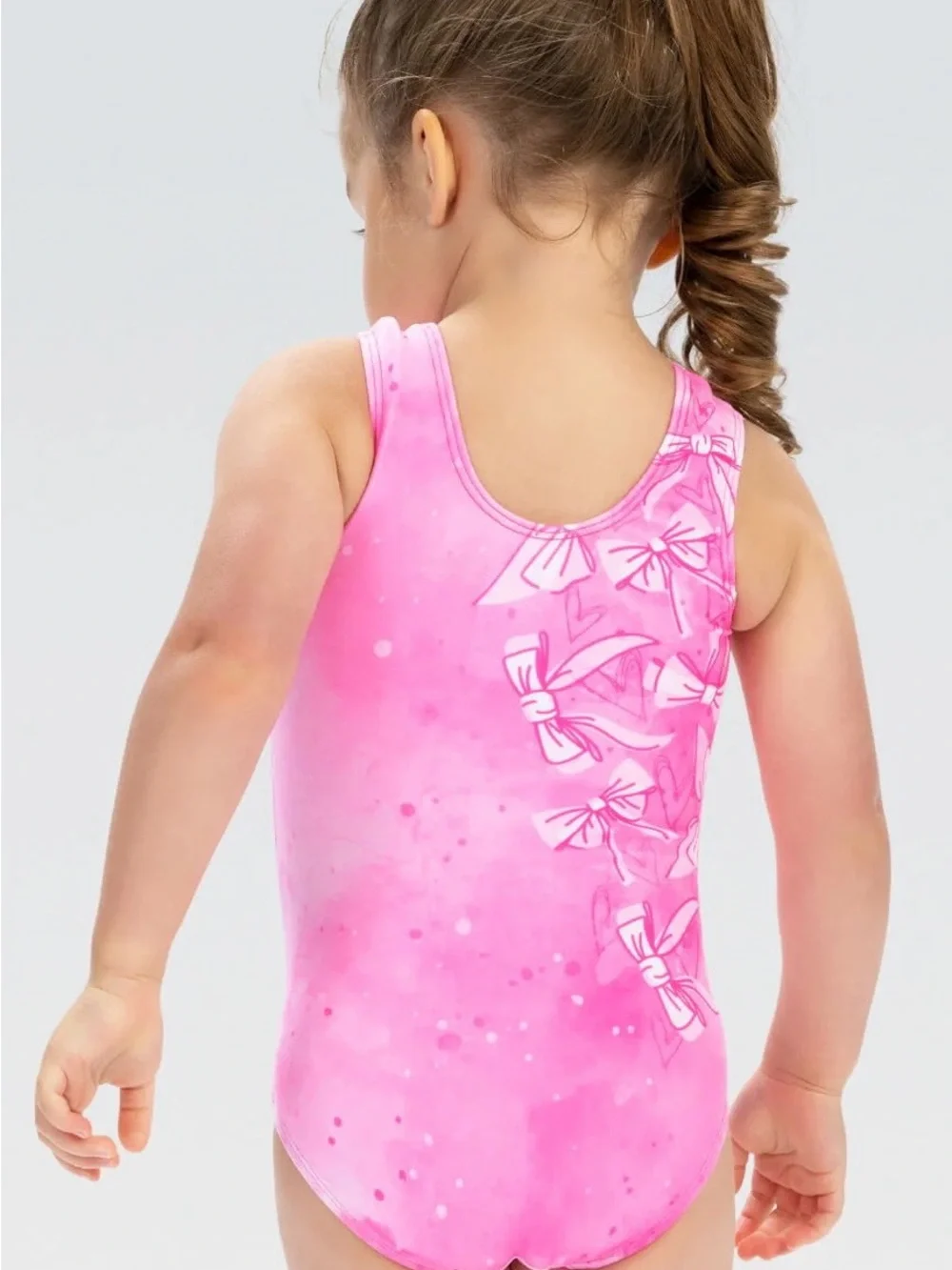 New  pink GKids Blush Bows Tank Leotard gymnastics tumble dance leotard sz CM
